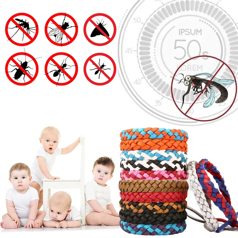 12 Pack Mosquito Repellent Bracelet Anti Bug Wristbands Anti Mosquito Bracelet Mosquito Bands for Adults Kids & Babies for Outdoors up to 300 Hours of Protection