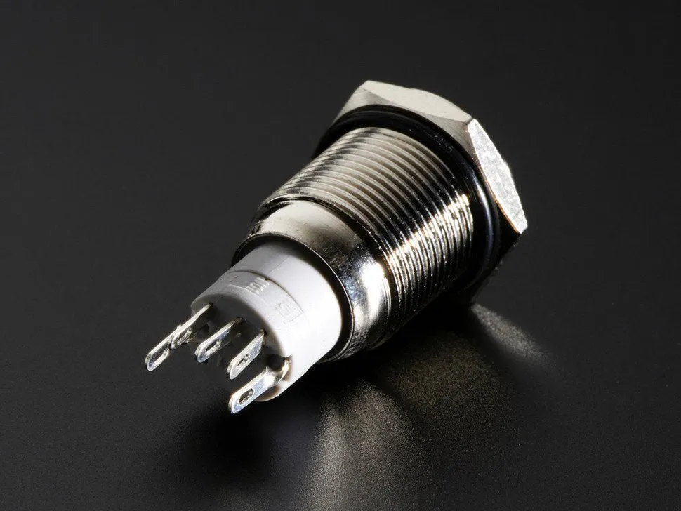 Adafruit Weatherproof Metal On/Off Switch with Blue LED Ring