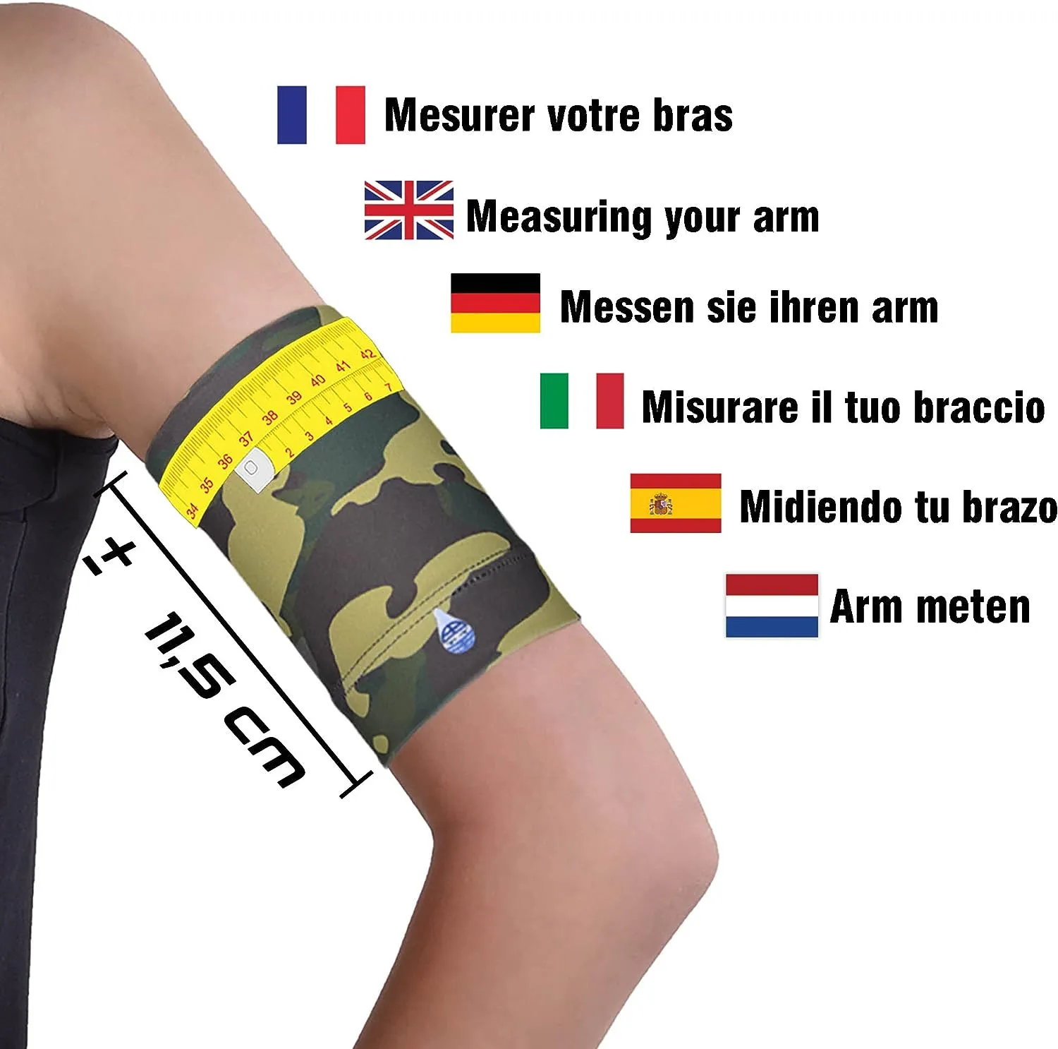 Comfortable & Reusable Slide Band for Diabetics | Glucose Sensor Protection Wristband for Freestyle Libre, Medtronic, Dexcom, and Omnipod (Army design)