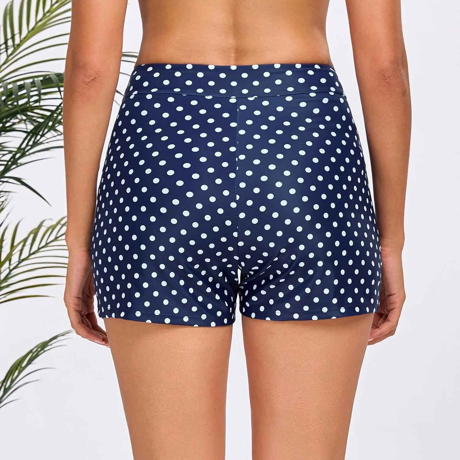 Halcurt Women's 3 Inch High Waisted Swim Short with Liner Pokcet Boardshorts Swimsuit Bottoms