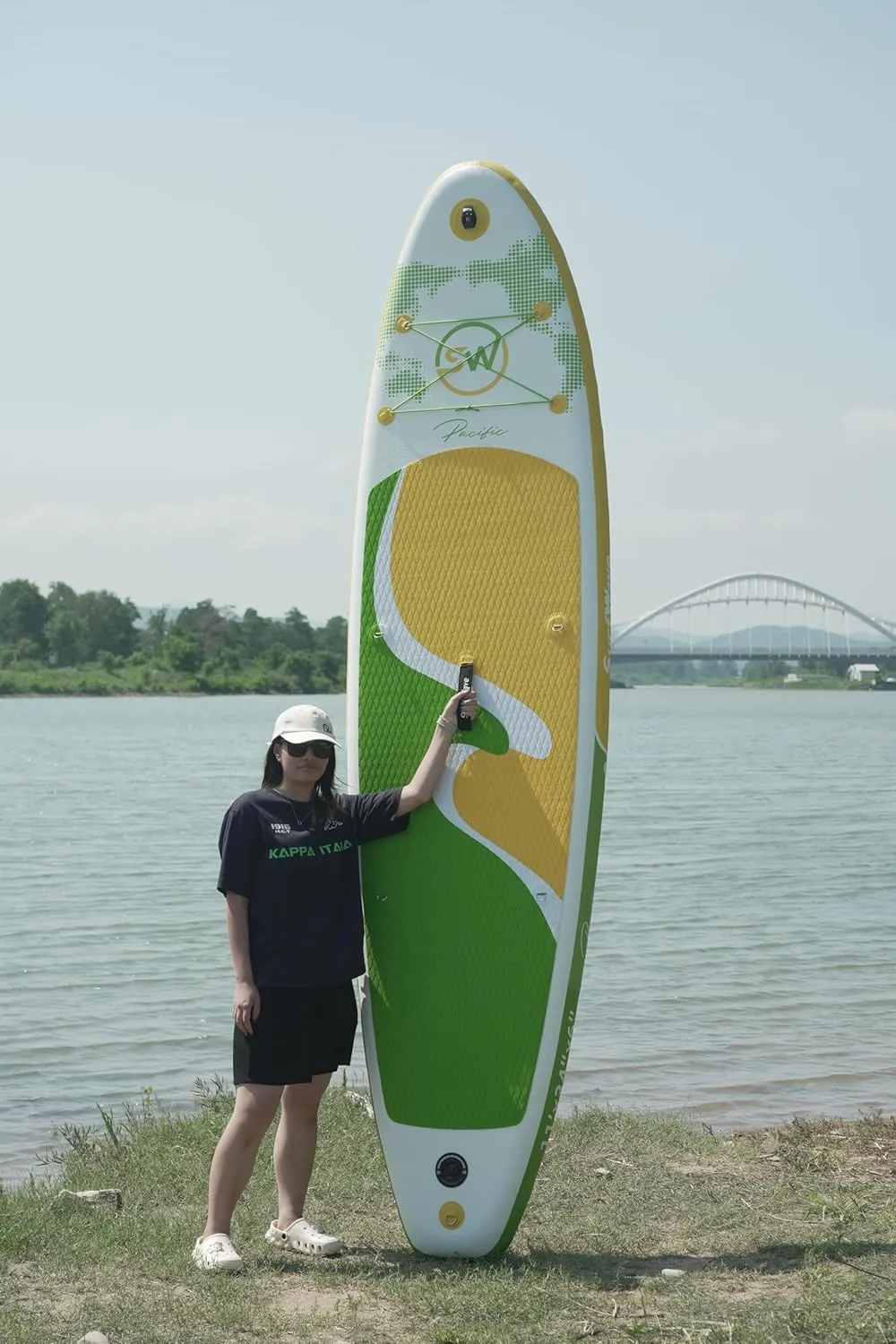 Inflatable Stand Up Paddle Board Premium SUP with Paddle, Pump, Travel Bag & Leash - Lightweight & Portable for Beginners, Surfing, Touring,Wide Stable Board for Multi-Water Use(330 lb)
