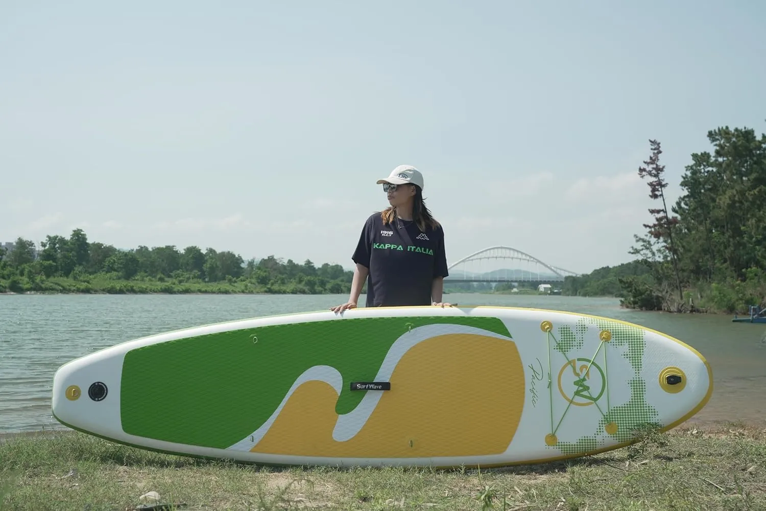 Inflatable Stand Up Paddle Board Premium SUP with Paddle, Pump, Travel Bag & Leash - Lightweight & Portable for Beginners, Surfing, Touring,Wide Stable Board for Multi-Water Use(330 lb)