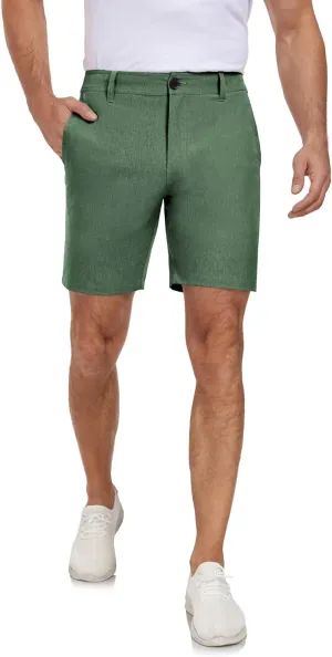 Men's Cotton Summer Beach Shorts Classic Fit Flat Front Stretch Solid Chino Golf Shorts