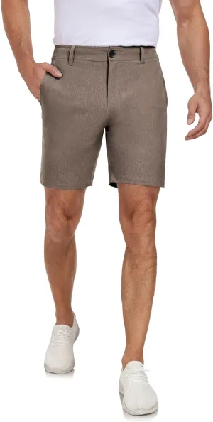 Men's Cotton Summer Beach Shorts Classic Fit Flat Front Stretch Solid Chino Golf Shorts