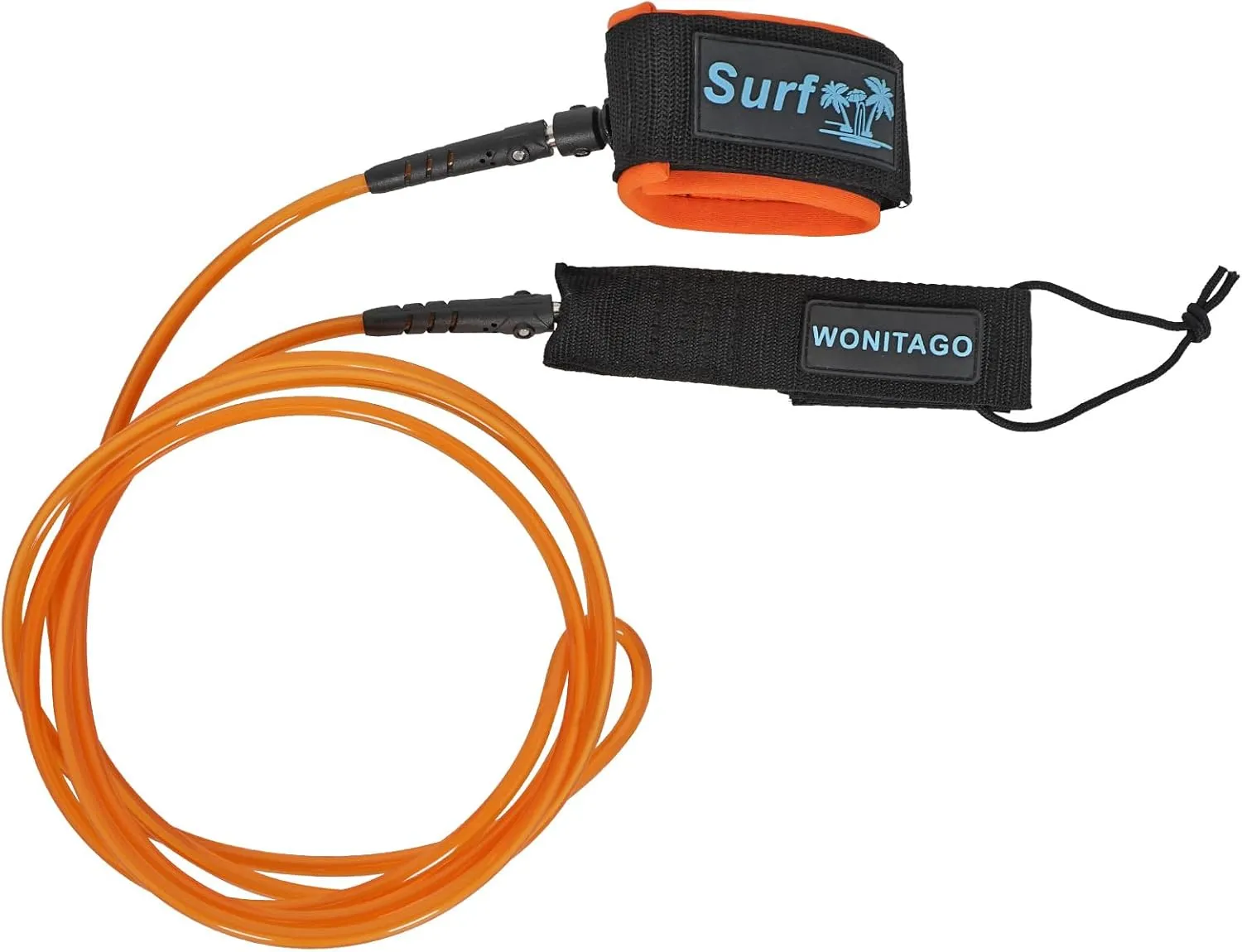 Premium Surfboard Leash, 6/7/8/9/10 ft, Straight Surf Board Leashes, 7mm Legrope Strap for Shortboard, Longboard