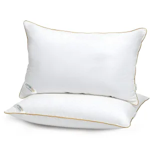 Royal Angler Dobby Premium King Pillow with Gold Cord - White, 50x90cm - Loom
