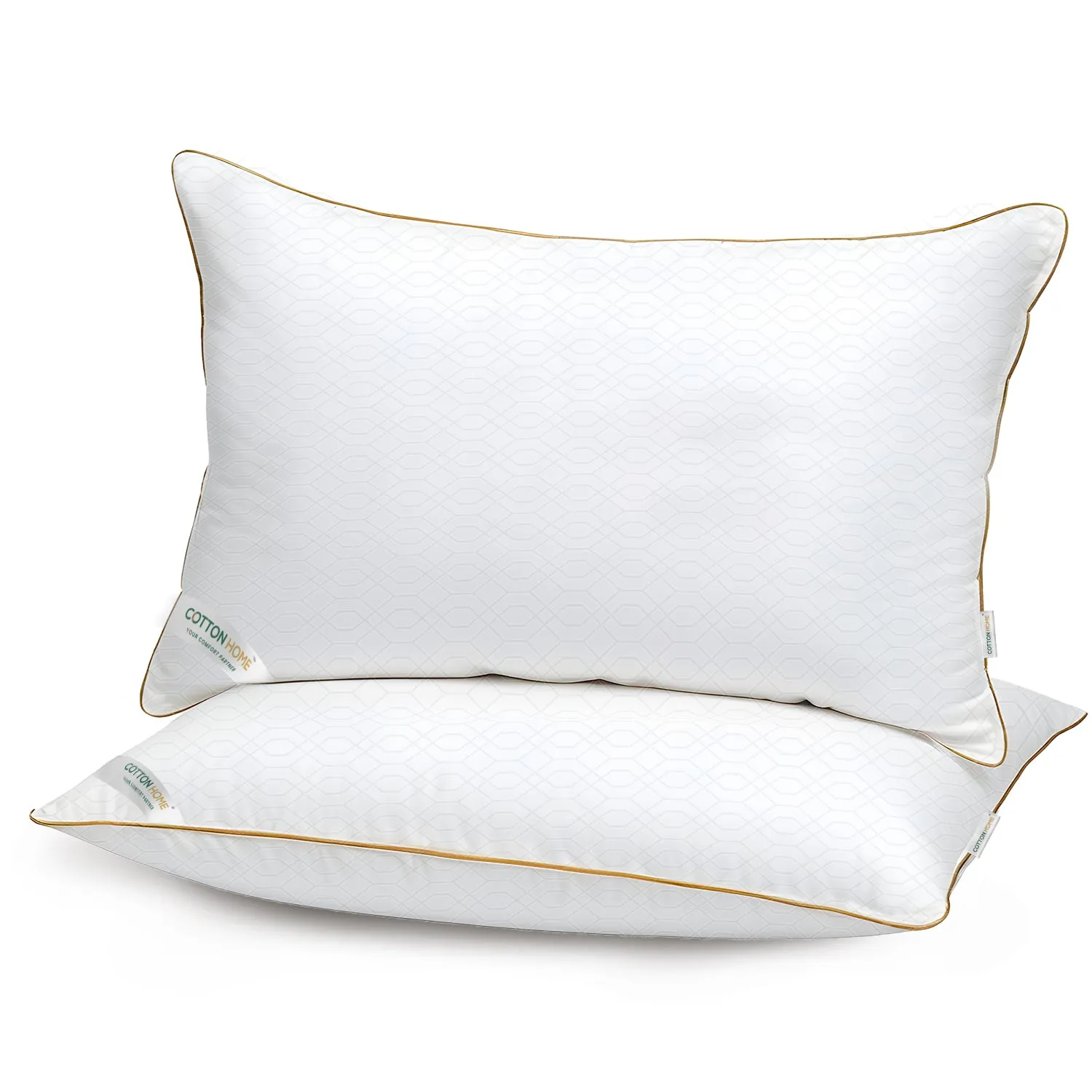 Royal Angler Dobby Premium King Pillow with Gold Cord - White, 50x90cm - Loom