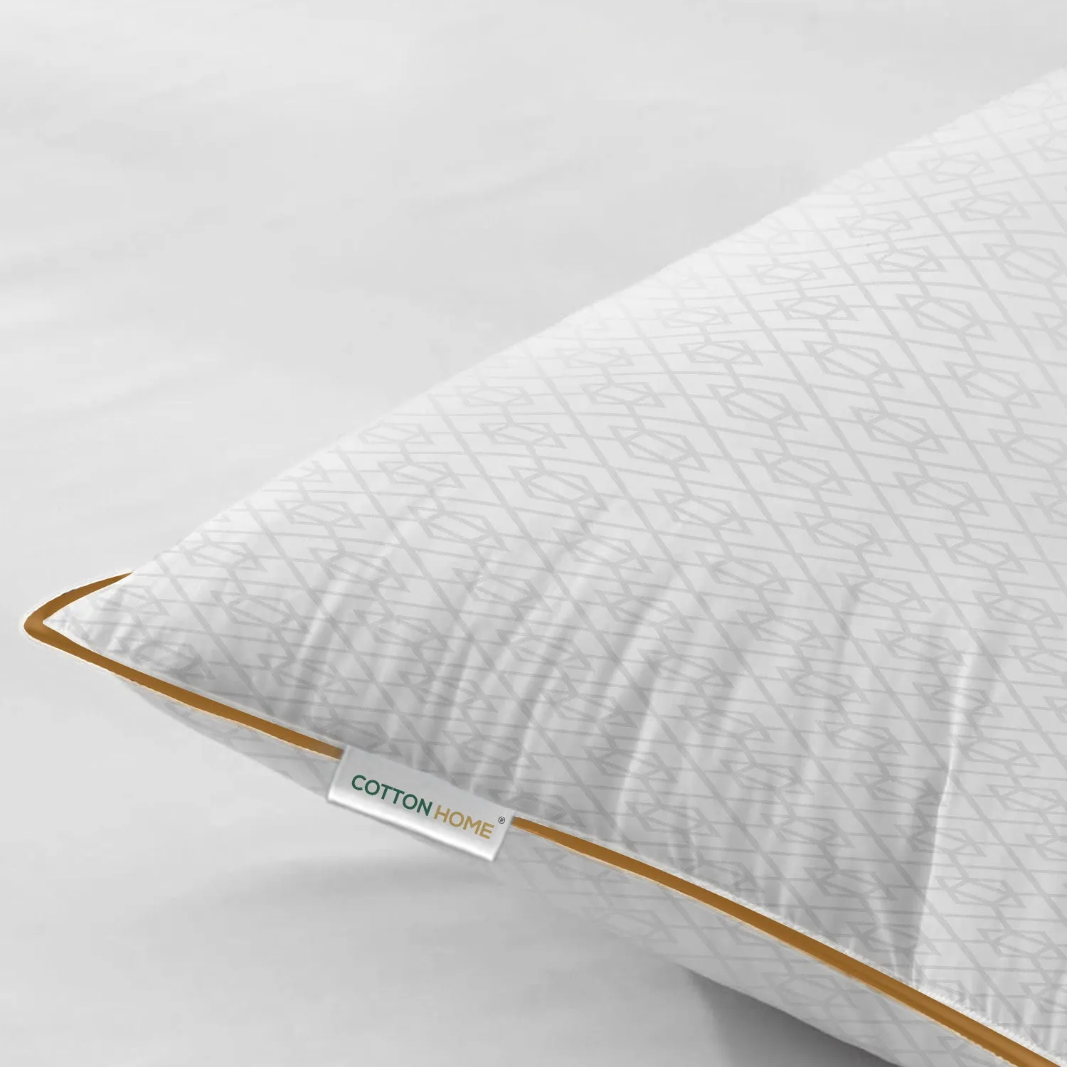 Royal Angler High Quality Geometric Design Ultra Soft Premium Cotton Dobby Jacquard  Pillow 50x75cm White