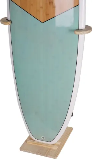 Surfboard Stand Rack, Sturdy Rack with Floor-Standing Design, Vertical Surfboard Holder, Storage & Display for Shortboard and Longboard, Wooden