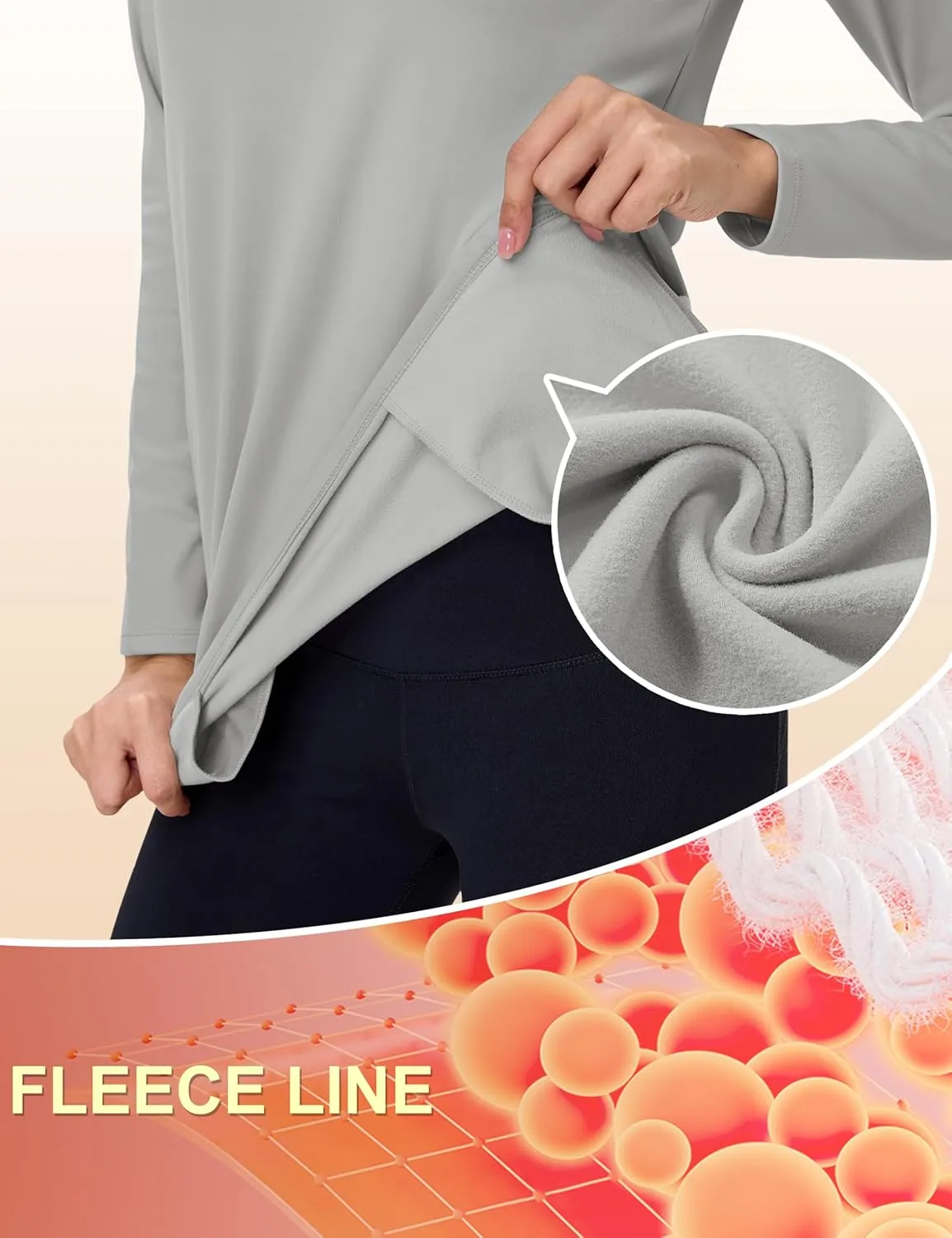 TACVASEN Women's Thermal Shirts Mock Turtleneck Fleece Lined Long Sleeve Underwear Water Resistant Athletic Base Layer