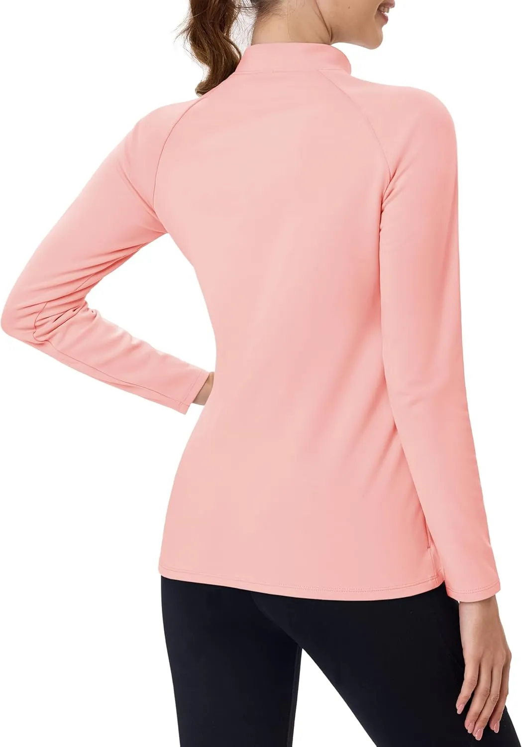 TACVASEN Women's Thermal Shirts Mock Turtleneck Fleece Lined Long Sleeve Underwear Water Resistant Athletic Base Layer
