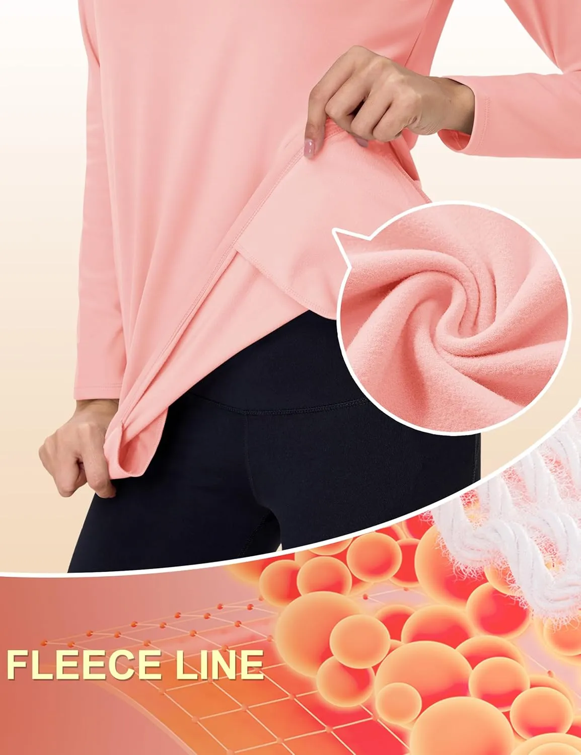 TACVASEN Women's Thermal Shirts Mock Turtleneck Fleece Lined Long Sleeve Underwear Water Resistant Athletic Base Layer