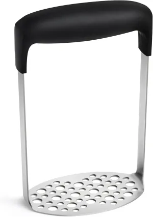 Urbanstrive Upgraded Smooth Mash Potato Masher Stainless Steel, Durable Mashed Potatoes Masher Kitchen Tool, Easy-to-Clean, Soft Non-slip Handle, Kitchen Utensils, Kitchen Gadgets, Black