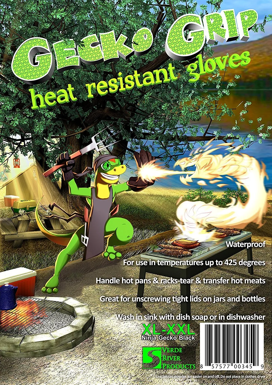 VRP Heat Resistant Silicone BBQ Gloves  Best Protective Insulated Oven, Grill, Baking, Smoker or Cooking Gloves  XXL Replace Your Potholder and Mitts  Five Fingered Waterproof Grip - 3 SIZES