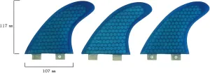 ZHU-CL Surf & SUP Fin 3Pcs Fiberglass Surfboard Keel Fin Honeycomb Fin Set Paddle Board Fin SUP Surfing Fin for Longboard Surfboard & Paddleboard (Color : 6)